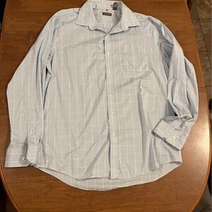 van heusen mens button up blue plaid size large
